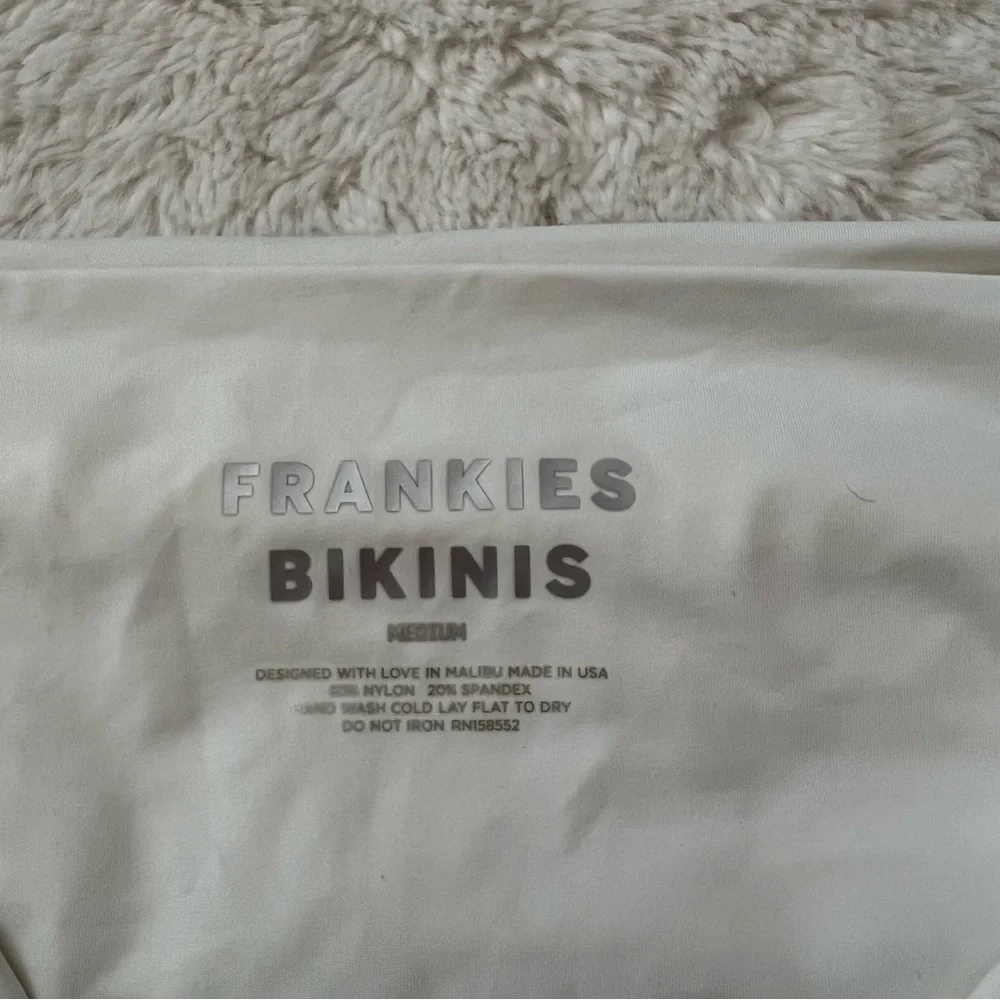 Frankie's Bikinis White Twist Front Bikini Top